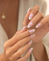 Opal French Tip Almond Press-On Nails